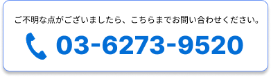 ご不明な点がございましたら、03-6273-9520までお問い合わせください。